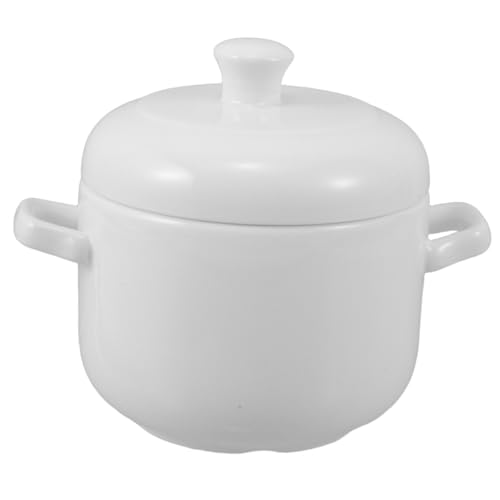 CIYODO Keramiktopf Weiß Porzellan Mit Deckel Und Zwei Griffen Für Suppe Dampftopf Kleine Tasse Kochen CIYODO Keramiktopf Weiß Porzellan Mit Deckel Und Zwei Griffen Für Suppe Dampftopf Kleine Tasse Kochen von CIYODO