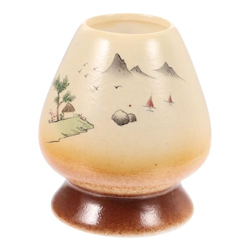 CIYODO Keramischer Matcha schneebesenhalter Japanischer Stil mit Flachem Boden Dekorativem Muster Langlebig und Schützend für Matcha teebesen bei Teezeremonie von CIYODO