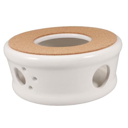 CIYODO Keramischer Teekannenwärmer mit Teelicht Hitzebeständiger Tragbarer Teewärmer für Zuhause und Büro zum Warmhalten von Tee Kaffee und Milch von CIYODO