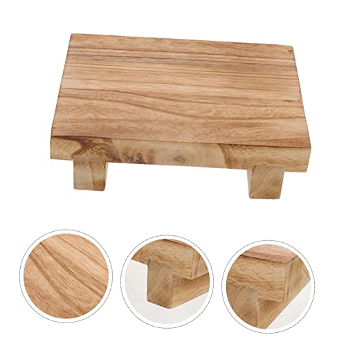 CIYODO Kleiner Holz dekohocker aus Massivem Paulownia Holz Stabiles Handwerksstück als Pflanzenständer und Küchen theken dekor Vielseitig Einsetzbar für Kerzen Fotos und Sammlerstücke von CIYODO