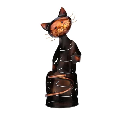 CIYODO Kreatives Katzen Form Weinregal aus Metall Rotes Weinhalter Design Stilvolles Home Wine Shelf für Küche und Esszimmer Dekoratives und Praktisches Weinflaschenregal von CIYODO