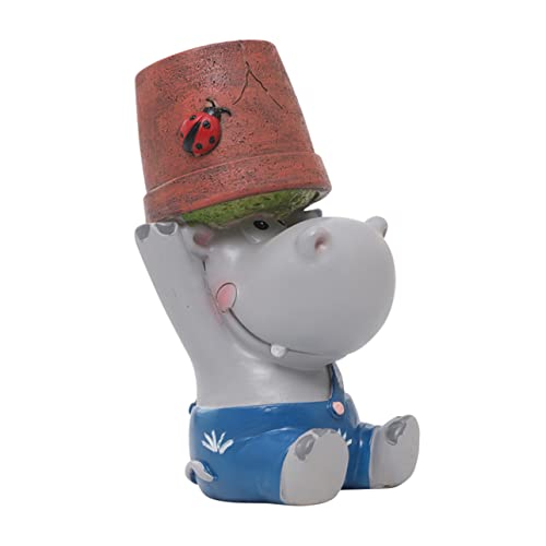 CIYODO Kunstharz-übertopf Für Sukkulenten Cartoon-nilpferd-Design Dekorativer Blumentopf Für Zuhause Schreibtisch Und Büro von CIYODO