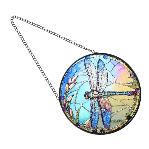 CIYODO Libelleglashänge -Dekoration Wanddekoration Fenster UV dekorative Wohnaccessoires Wandbehang Libellen- Hängendes Hängende Ornamente Dekorationen Wandbehänge Bunt von CIYODO