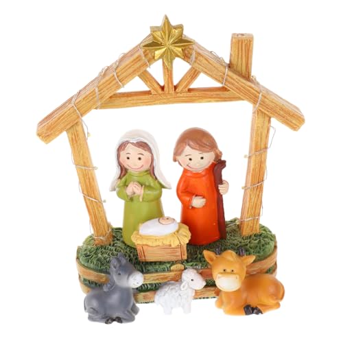 CIYODO Licht Up Weihnachtskrippe Figurine Harz Jesus Geburt Dekoration Stimmungsvolles Tisch und ohne Batterie für Festliche und Christbaumdekoration CIYODO Licht Up Weihnachtskrippe Figurine Harz Jesus Geburt Dekoration Stimmungsvolles Tisch und ohne Batterie für Festliche und Christbaumdekoration von CIYODO