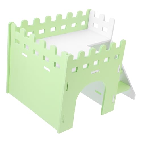 CIYODO Guinea Pig Hideout Haus Mit Leiter Doppelschichtige Holzunterkunft Für Kleine Tiere Für Hamster Und Meerschweinchen Stabilem Und Langlebig Spiel Und Ruhebereich von CIYODO