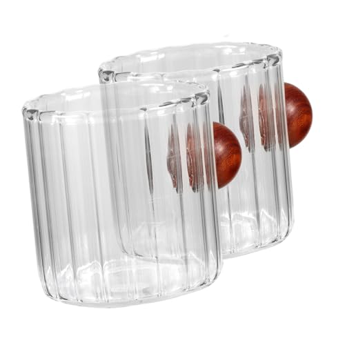 CIYODO Milch Becher Espressotassen Messbecher Espresso-schnapsglas-krug Sahnekännchen Espresso -aufnahmen Messender Krugbecher Mini-glaskanne Milchaufschäumer Aus Glas Holz Transparent von CIYODO