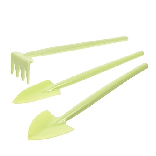 CIYODO Mini Gartenwerkzeug Set Teiliges Set Robustem Kunststoff für Pflanzenpflege Geeignet für Indoor Kleine Töpfe und Transplantation Handrechen Mini Schaufel und Pflanzhacke Grün von CIYODO