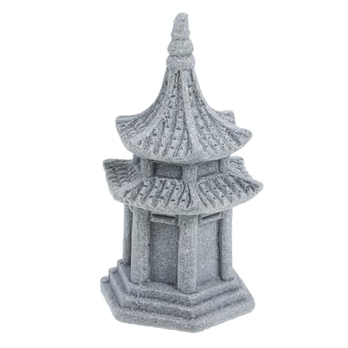 CIYODO Miniatur Pagodenstatue aus Naturstein Kleines Sechseckiges Gartenpavillon dekor Langlebige Leichte Gartenskulptur für Bonsai Teich und Außenbereich Asiatischer Stil CIYODO Miniatur Pagodenstatue aus Naturstein Kleines Sechseckiges Gartenpavillon dekor Langlebige Leichte Gartenskulptur für Bonsai Teich und Außenbereich Asiatischer Stil von CIYODO