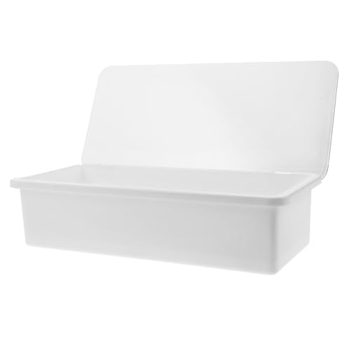 CIYODO Plastik Besteck Organizer mit Deckel und Abtropfer Utensilien Aufbewahrungsbox für Küchenschublade Kompakter Besteckhalter mit Stauraum für Küchenutensilien Platzsparend und von CIYODO