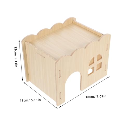 CIYODO Rustikales Hamsterversteck aus Natürlichem Holz Langlebiges Kleines Haustierhaus mit Atmungsaktivem Fenster Sicherer Rückzugsort und Geräumiges Schlafhaus für Zwerghamster und von CIYODO