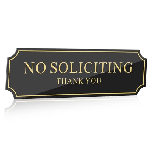 CIYODO Selbstklebendes No Soliciting Schild aus Acryl Stark Haftend Klare Schrift Einfache Wetterfest für Haustür Fenster Büro Haus und Geschäft Geeignet kein Hausieren kein von CIYODO