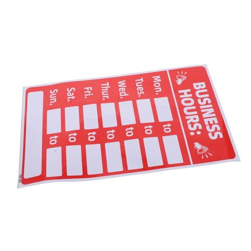 CIYODO Selbstklebendes Wasserfestes Geschäftszeiten Schild aus PVC Beschreibbarer Abwischbarer Aufkleber für Bank und Geschäft Langlebig Uv Beständig Geeignet für Restaurant Hotel Büro von CIYODO