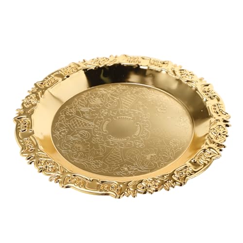 CIYODO Servierplatte Goldfarben Vielseitiges Snack und Obsttablett für Kuchen Schmuck und Süßigkeiten Stabiles Leichtes Design für Kaffee und Esstische von CIYODO