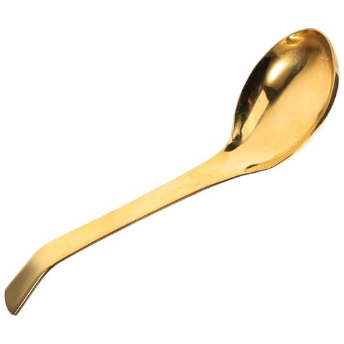CIYODO Thickened Long Handle Sauce Ladle Brass Spoon Ergonomic Cooking Scoop For Soup Porridge Rice Practical Kitchen Utensil Smooth Finish von CIYODO