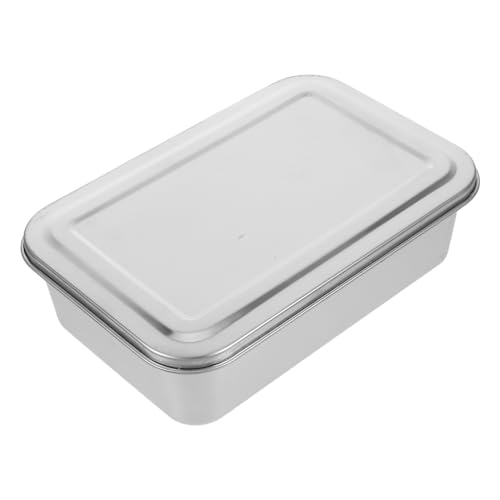 CIYODO Tiramisu-Teller tiefe Backform Kuchenform aus tiefe Lasagnepfanne Backformen mit Deckel Backpfanne aus Kuchenformen mit Deckel Rostfreier Stahl Silber von CIYODO