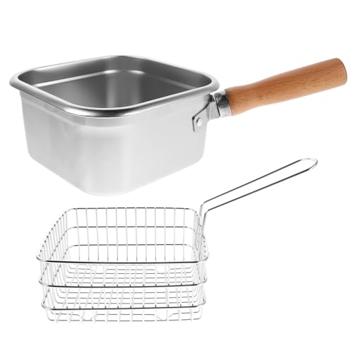 CIYODO Tragbarer Edelstahl Fischfritteuse mit Korb Multifunktionaler Robuster Deep Fryer Topf zum Braten Kochen und Leichter Langlebiger Outdoor Haushaltsfritteuse für Camping und von CIYODO