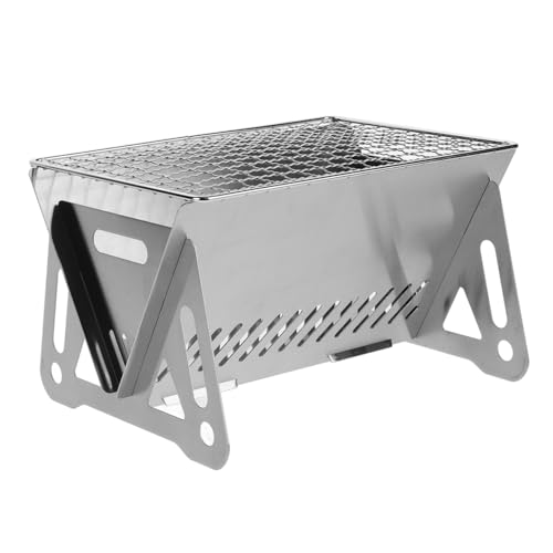 CIYODO Tragbarer Edelstahl Klappgrill Multifunktionaler Holzkohlegrill für Camping Outdoor Bbq Platzsparend Abnehmbar Einfach zu Reinigen für Picknick und Wandern von CIYODO