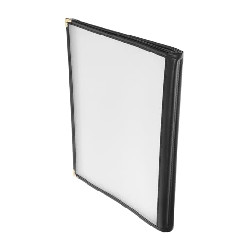 CIYODO Transparente Menühülle Seitig mit Sichtfenstern PVC Menüschild Schutzhülle für Restaurant Hotel Bar Langlebiger Eleganter Speisekarten Ordner mit Goldenen Metallecken von CIYODO