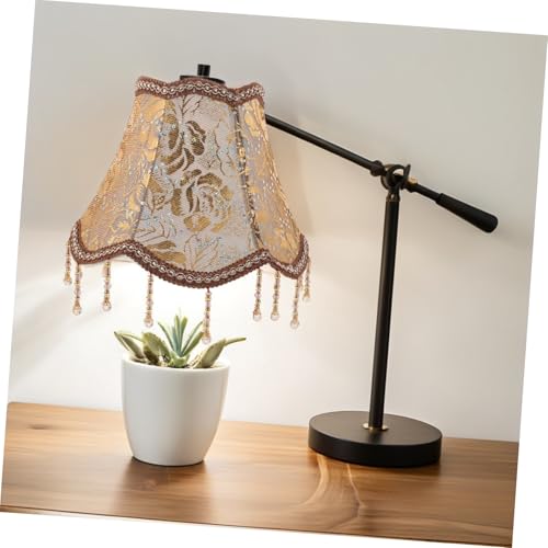CIYODO Lampenschirm Aus Stoff Mit Quaste Und Blumenmotiv Für Tischlampen Stehlampen Und Wandleuchten Vintage-design Für Wohnzimmer Und Schlafzimmer von CIYODO