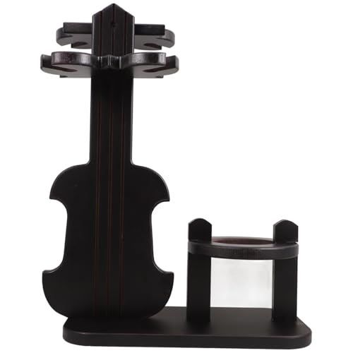 CIYODO Vintage Geigenform Weinflaschenhalter aus Holz Eleganter Tisch Weinständer für Rotwein Kompakter Flaschenhalter und Glasständer Stilvolles Weinregal für Zuhause Bar und Party von CIYODO