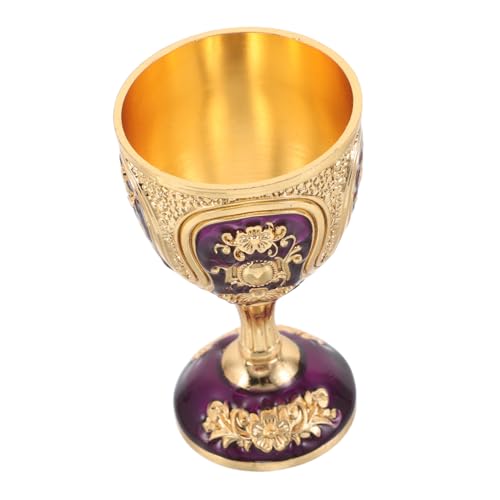 CIYODO Vintage Metall Schnapsglas mit Prägung Kreativer Goblet Europäischer Hochfußkelch Langlebig und Elegant für Zuhause Bar Party Hochzeit und Festliche Dekoration von CIYODO