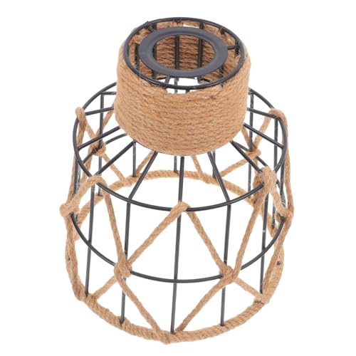 CIYODO Vintage Pendelleuchte mit Juteseil Umwickeltem Metall Lampenschirm Robuster Farmhouse Stil Dekorative Hängelampe für Bar Restaurant und Essbereich Fassung Gemütliches Licht von CIYODO