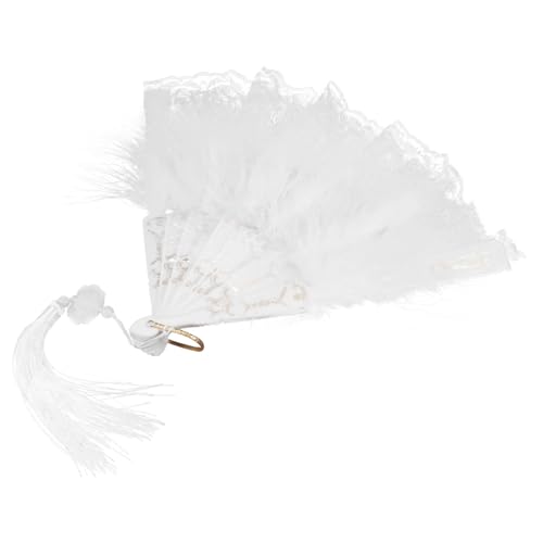CIYODO Vintage Spitzen-faltfächer mit Federn Handlicher Tanz Bühnenprop Stabiles Design Vielseitig für Hochzeit Party Cosplay und Sommergebrauch Leicht Tragbar und Dekorativ CIYODO Vintage Spitzen-faltfächer mit Federn Handlicher Tanz Bühnenprop Stabiles Design Vielseitig für Hochzeit Party Cosplay und Sommergebrauch Leicht Tragbar und Dekorativ von CIYODO