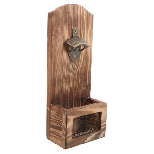 CIYODO Wandmontierter Vintage Flaschenöffner mit Integriertem Flaschenverschluss Sammler Rustikales Holzdesign für Küche Garten und Partys von CIYODO