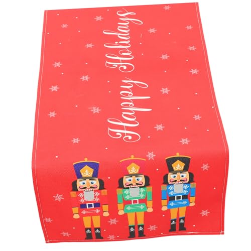 CIYODO Weihnachtlicher Tischläufer Nutcracker Soldat Festliche Tischdecke für Weihnachtsdeko von CIYODO