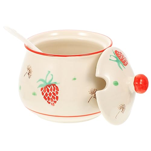 CIYODO Salztopf Mit Deckel Und Löffel Aus Keramik Für Zuckersalz Gewürze Aufbewahrungsbox Vorratsdose Küchenspülenschrank von CIYODO