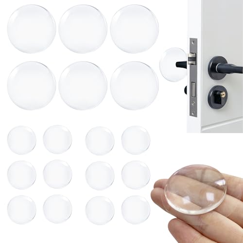 18 Stück Türstopper Wand, 40mm/20mm Silikon Türstopper, Anschlagpuffer Selbstklebend, Einfach Installieren Türstopper Transparent für Möbel, Türen und Wände Wandpuffer von CJAPGJW