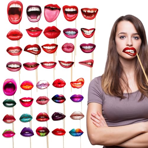 2 Sets Fotobox Accessoires, Lustige Lippen Und Schwarze Zähne Requisiten, Foto Requisiten Für Party Fotobox, Social Media Content Creation, Hochzeitsfeiern Und Kostümpartys von CJAPGJW