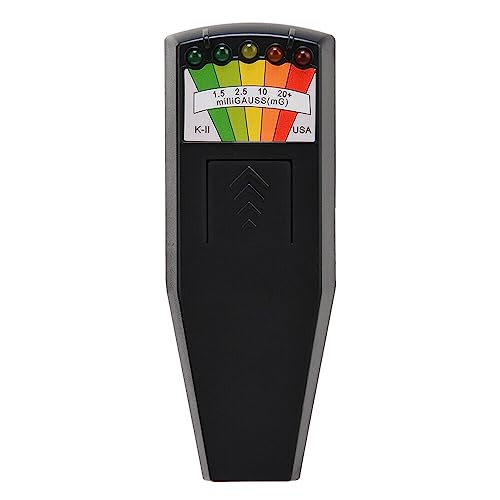 CJBIN K2 EMF Meter, Tragbarer Elektromagnetischer Strahlungsdetektor, 5 LED Ghost Hunting Equipment, K2 EMF Messgerät, für Büro, Zuhause, Geisterjagd, 50 Hz–20.000 Hz, Schwarz von CJBIN