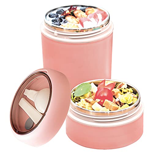 CJBIN Müslibecher to Go mit Löffel, 710ML Müsli to Go Becher Kinder, Doppelwandiger Joghurtbecher to Go mit Löffel, Joghurt to go Becher, Yogurt Becher für Kinder, Schule, Arbeit, Picknick (Rosa) von CJBIN