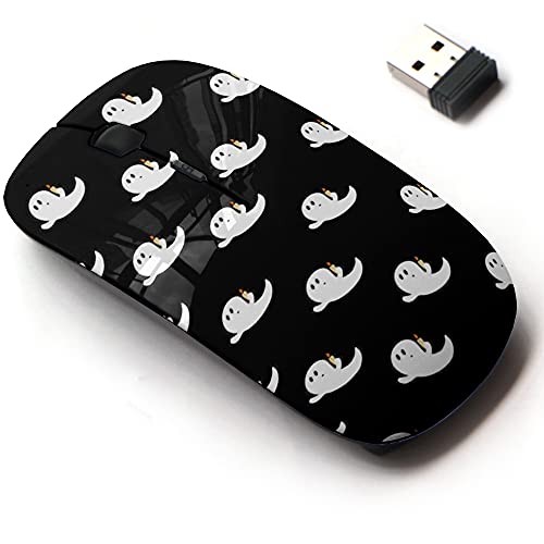 2,4 G kabellose Maus mit niedlichem Musterdesign für alle Laptops und Desktops mit Nano-Empfänger – Geister Dekoration Halloween von CJCBROES