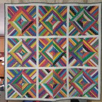 streifen in Quadraten Quilt von CJDesignStudio