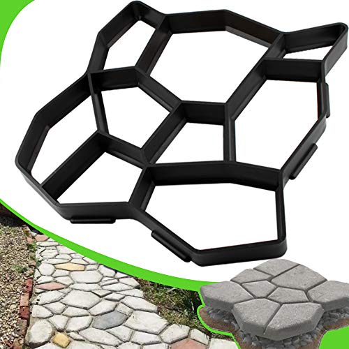 CJGQ Plus Size 49,8 x 49,8 x 4,3 cm Walk Maker Wiederverwendbare Betonpfadform Steinform Trittstein Pflaster Rasen Terrasse Hof Garten DIY Pflaster Formen (unregelmäßig) von CJGQ