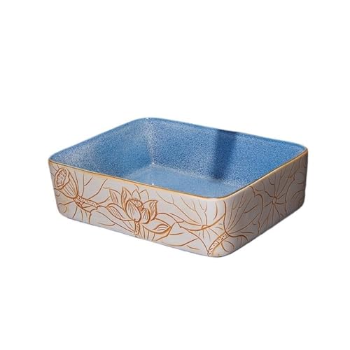Aufsatzwaschbecken Retro-Aufsatzwaschbecken aus Keramik, rechteckig, for Badezimmer, Waschtisch, Kunstbecken (Einzelbecken) Moderne Arbeitsplatte von CJHFR472SG
