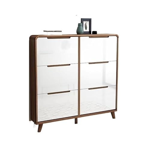 CJHFR472SG Freistehend Freistehender Schuhschrank, versteckter Schuhschrank mit 6 Klappschubladen for den Eingangsbereich. Weiß + Braun Schuhregal CJHFR472SG Freistehend Freistehender Schuhschrank, versteckter Schuhschrank mit 6 Klappschubladen for den Eingangsbereich. Weiß + Braun Schuhregal von CJHFR472SG