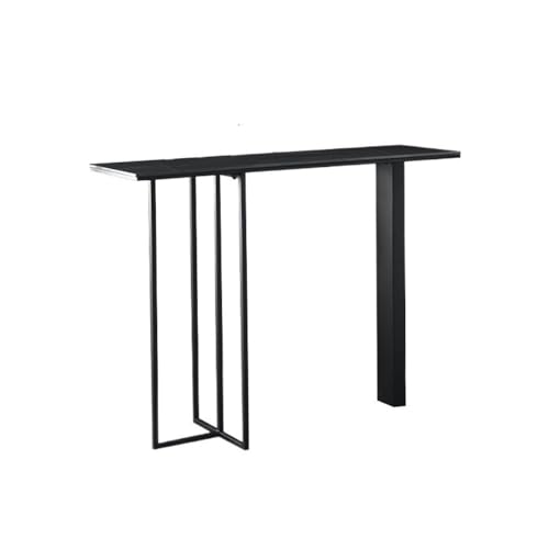 CJHFR472SG Home Rock Slab Bartisch mit Metallrahmen, schwarzer Trennwand, hoher Tisch for Enge Räume(120 * 40 * 105cm) von CJHFR472SG
