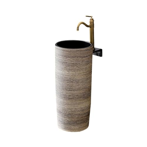 CJHFR472SG Klassisch Einfaches Standwaschbecken mit Wasserhahn und Abflussset Außenbalkon Badezimmer Standwaschbecken Waschbeckenunterschrank von CJHFR472SG