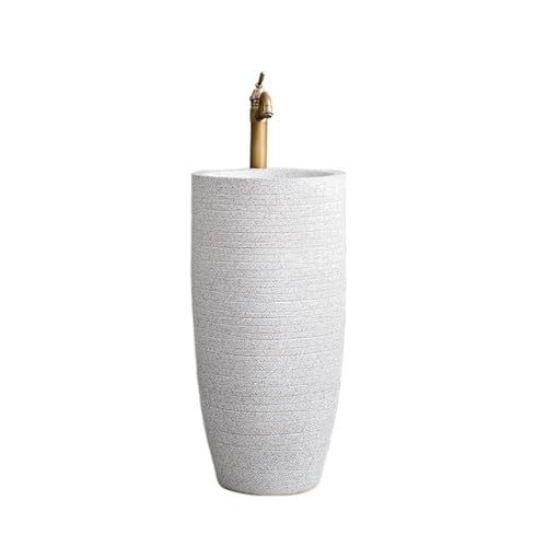 CJHFR472SG Klassisch Freistehendes Waschbecken aus Keramik mit Sockel, integriertes Waschbecken for den Außenbereich mit Wasserhahn und Abflussset Waschbeckenunterschrank CJHFR472SG Klassisch Freistehendes Waschbecken aus Keramik mit Sockel, integriertes Waschbecken for den Außenbereich mit Wasserhahn und Abflussset Waschbeckenunterschrank von CJHFR472SG