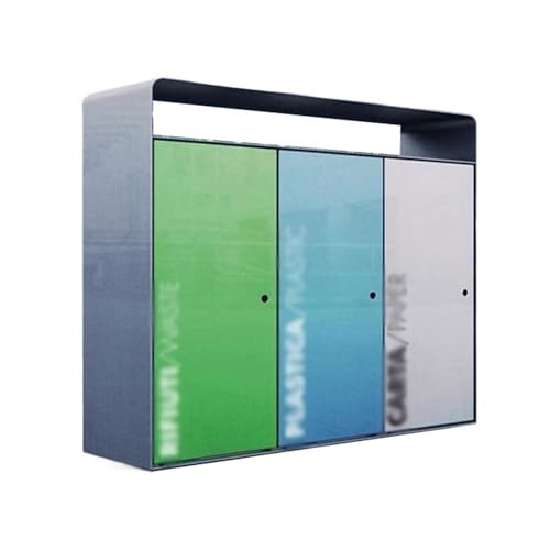 CJHFR472SG Küche Moderner Metall-Mülleimer for den Außenbereich, drei klassifizierte Mülleimer for öffentliche Bereiche Groß von CJHFR472SG