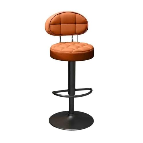 CJHFR472SG Küchenstühle 360 Grad drehbarer Barstuhl mit Liftfunktion, hohe Rückenlehne, Barstuhl, Kücheninseltisch, Esszimmerstuhl Barstuhl(Orange) von CJHFR472SG