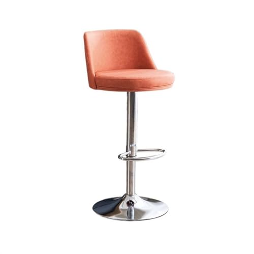 CJHFR472SG Küchenstühle 60-80 cm Lift Drehbare Rückenlehne Barhocker Moderne Licht Luxus Haushalt Mode Küche Insel Stuhl Eisen Hohe Stuhl Barstuhl(Orange) von CJHFR472SG