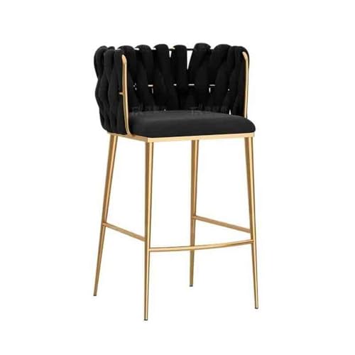 CJHFR472SG Küchenstühle Leichter Luxus-Stuhl aus einfachem Metall for die Hausbar, Kassierer, Inseltisch, Esszimmerstuhl, Rezeption, Sitzlehne, Barhocker Barstuhl(Schwarz) von CJHFR472SG