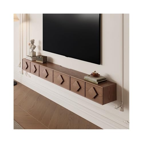 CJHFR472SG Medienkonsole Antiker schwebender Fernsehschrank for Wohnzimmer, kleine Wohnung, minimalistischer schwebender Fernsehschrank Unterhaltungszentrum(Bruin,150x24x20cm) von CJHFR472SG