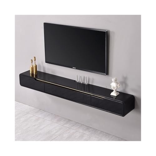 CJHFR472SG Medienkonsole Schwebender TV-Schrank, minimalistischer Wand-Hängeschrank, kleines schwebendes Wohnzimmer-Aufbewahrungsregal. Unterhaltungszentrum(Schwarz,Klein) von CJHFR472SG