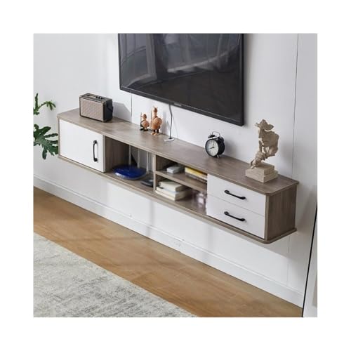 CJHFR472SG Medienkonsole Schwebendes TV-Gerät, 74-Zoll-TV-Wandschrank, schwebende Regale mit 2 Schubladen for das Wohnzimmer Unterhaltungszentrum(Grigio) von CJHFR472SG