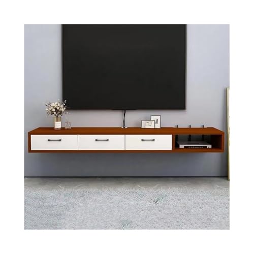 CJHFR472SG Medienkonsole Schwebendes TV-Gerät, Schwebender TV-Ständerschrank, TV-Geräte for das Wohnzimmer, Medienwand Unterhaltungszentrum(Bruin,200x23x20cm) von CJHFR472SG
